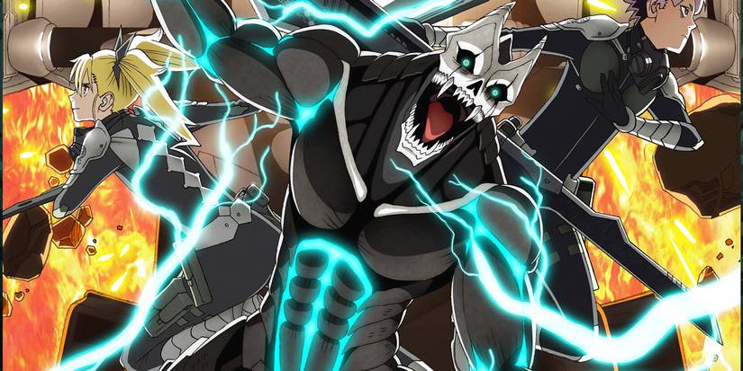 Kaiju No. 8 Season 2 Key Art Featuring Kafka, Shinomiya, and Ichikawa