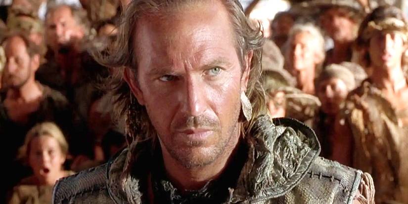 kevin costner looking stern in waterworld