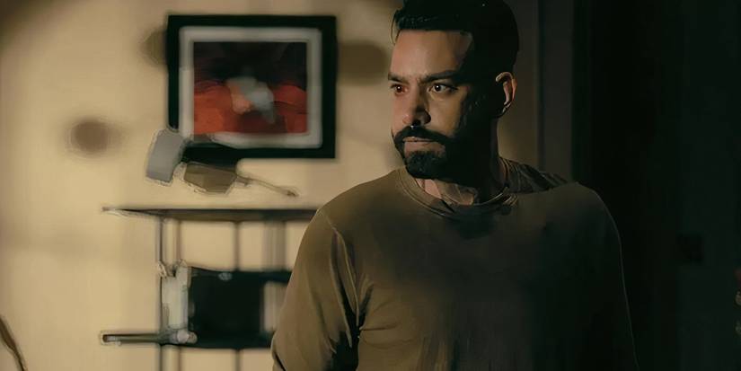 Leo (Rahul Kohli) with a red eye in The Fall of the House of Usher