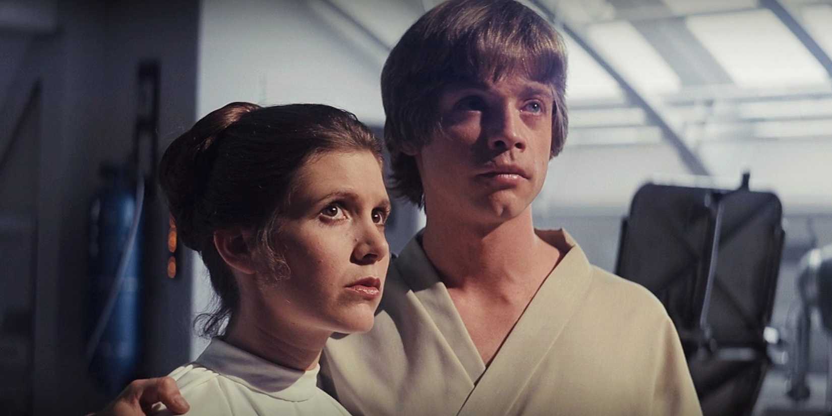 Luke Skywalker e Leia Organa em O Império Contra-Ataca