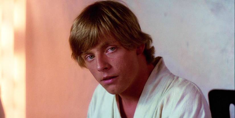 Luke Skywalker looking to one side in A New Hope