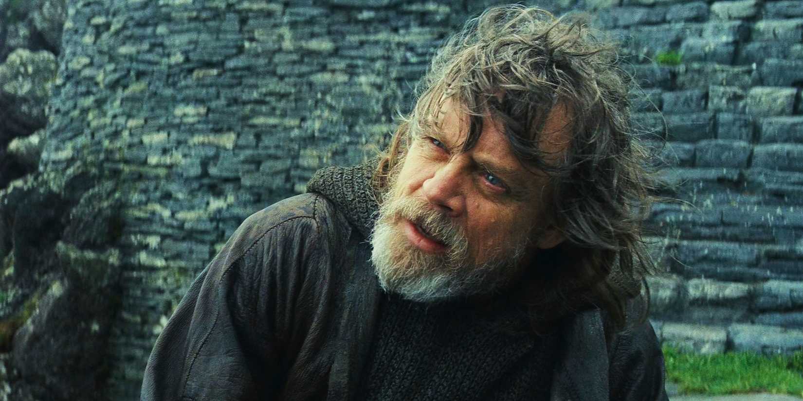 Luke Skywalker looking annoyed in The Last Jedi