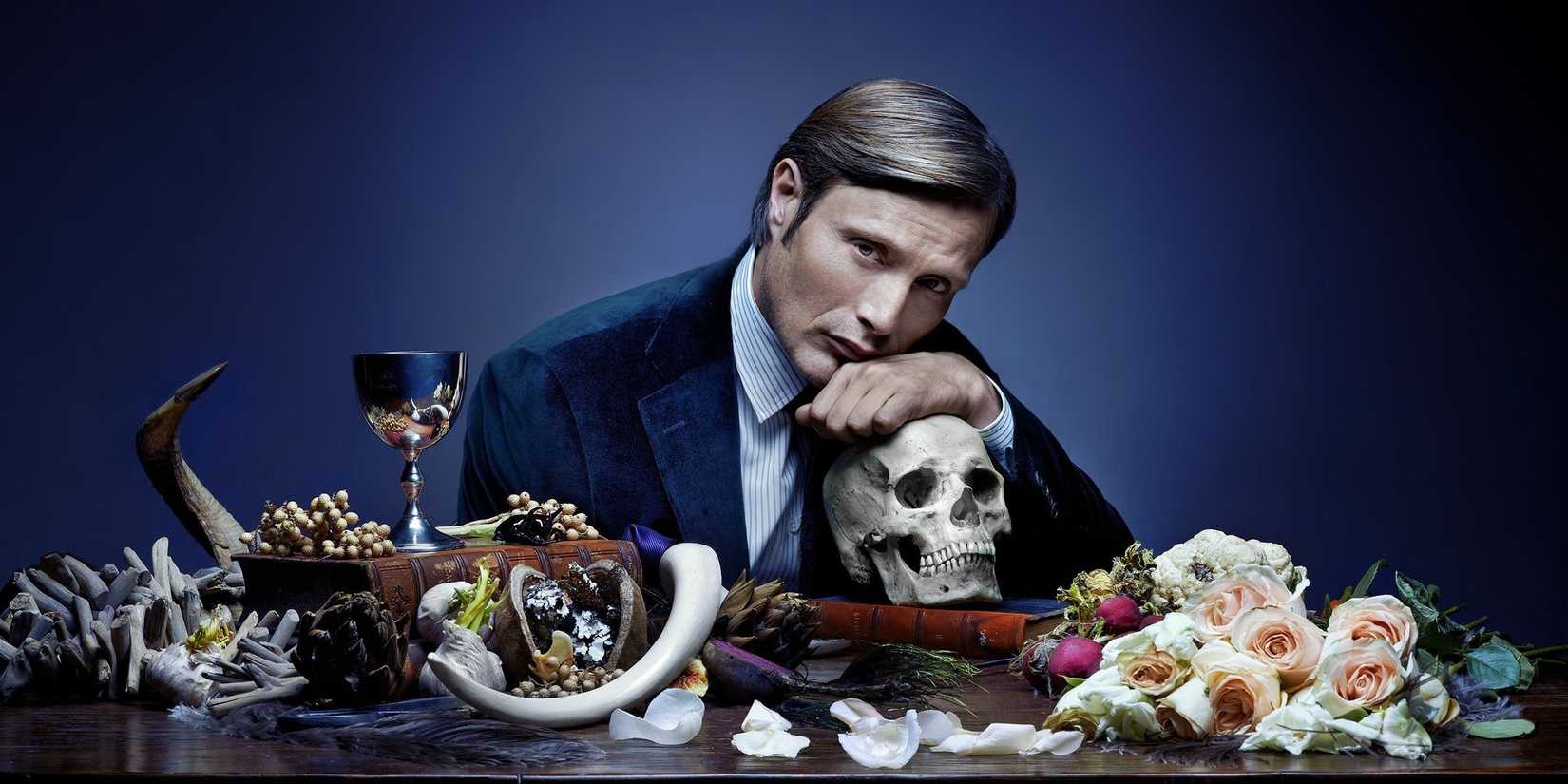 Mads Mikkelsen posing in a promotional image for Hannibal