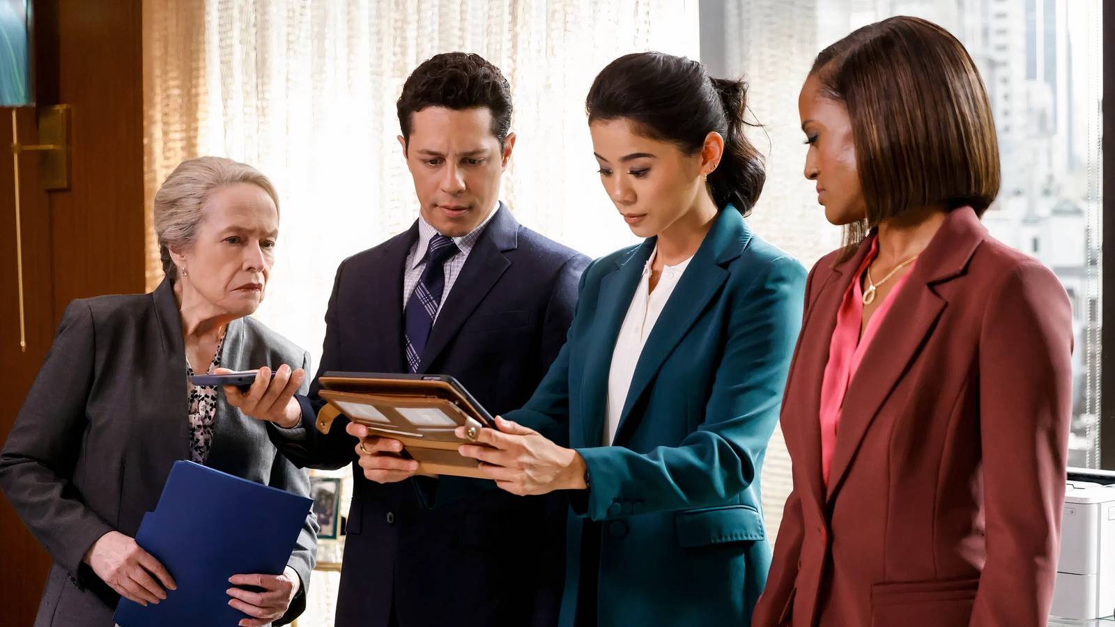 Matty Kingston, Billy Martinez, Sarah Franklin, and Olympia Lawrence in Matlock