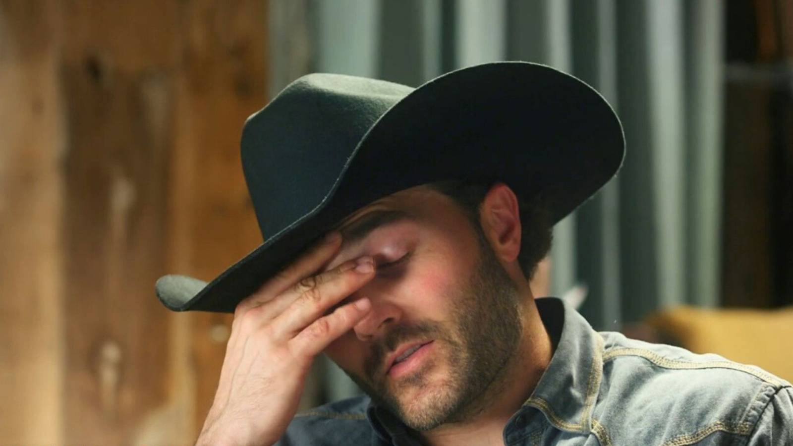 McBee Dynasty Steve McBee Jr with his hand on his face looking stressed