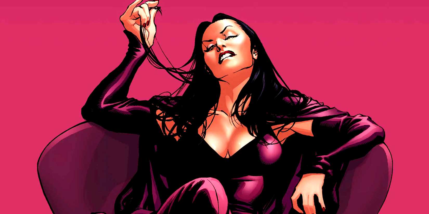 Monet St Croix plays with her hair in Marvel X-Men comics