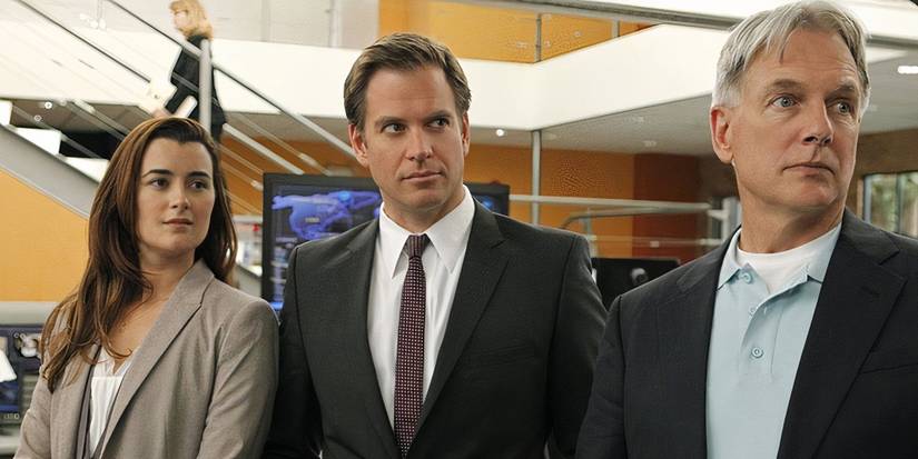 Cote de Pablo as Ziva David, Michael Weatherly as Tony DiNozzo, and Mark Harmon as Jethro Gibbs in NCIS