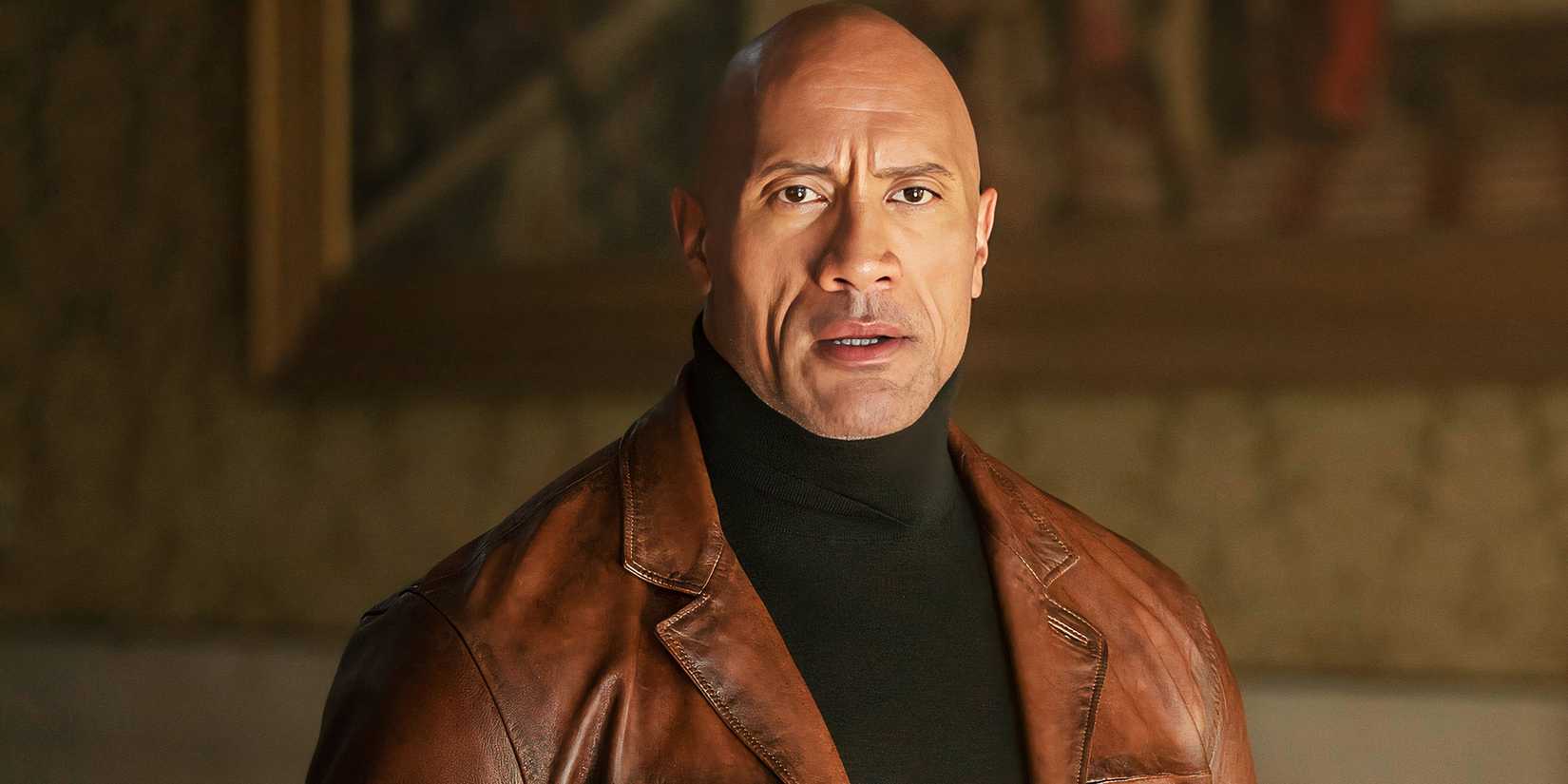 Dwayne Johnson stares blankly ahead in Red Notice.