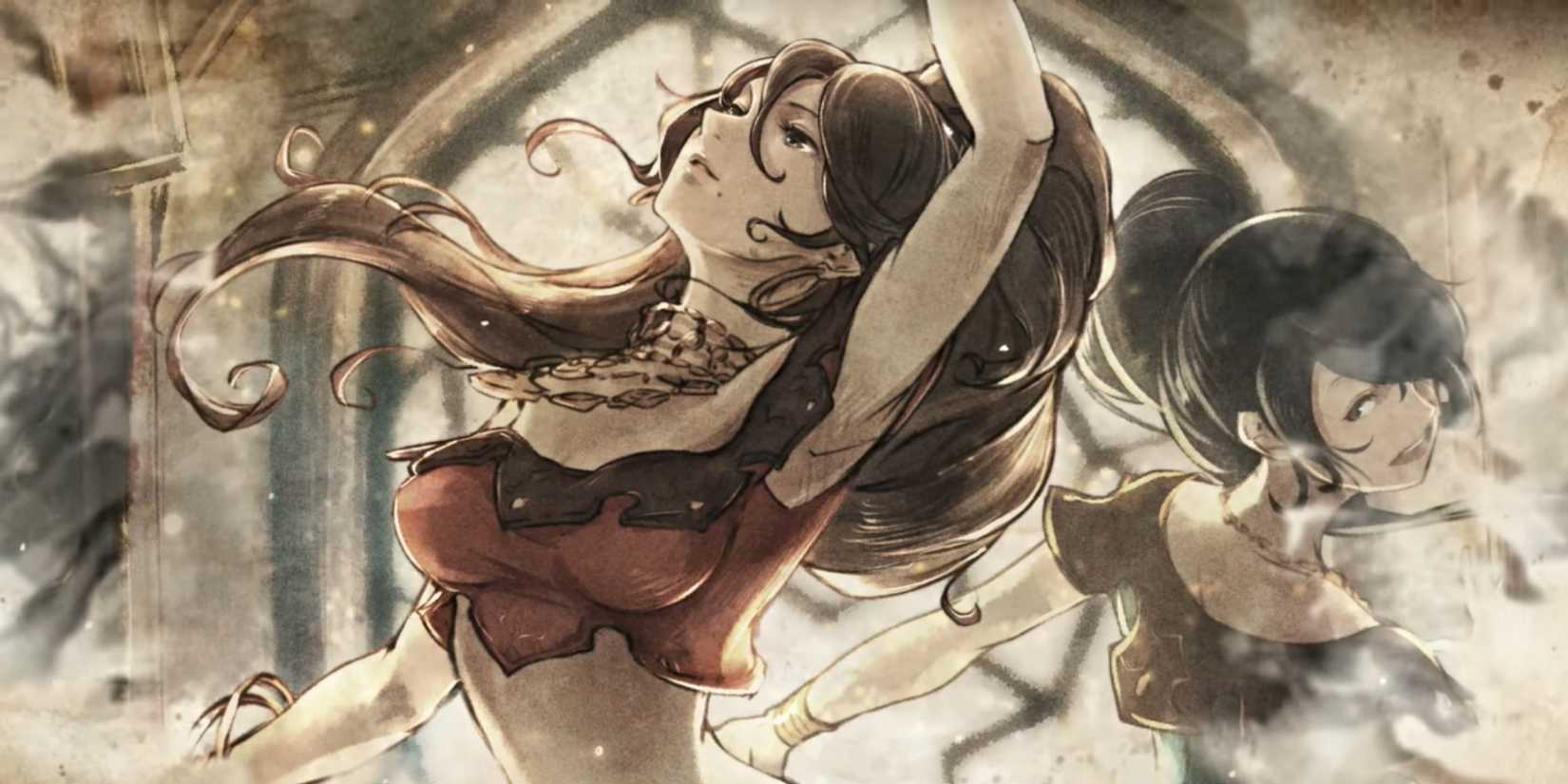 Octopath Traveler's Primrose dances.