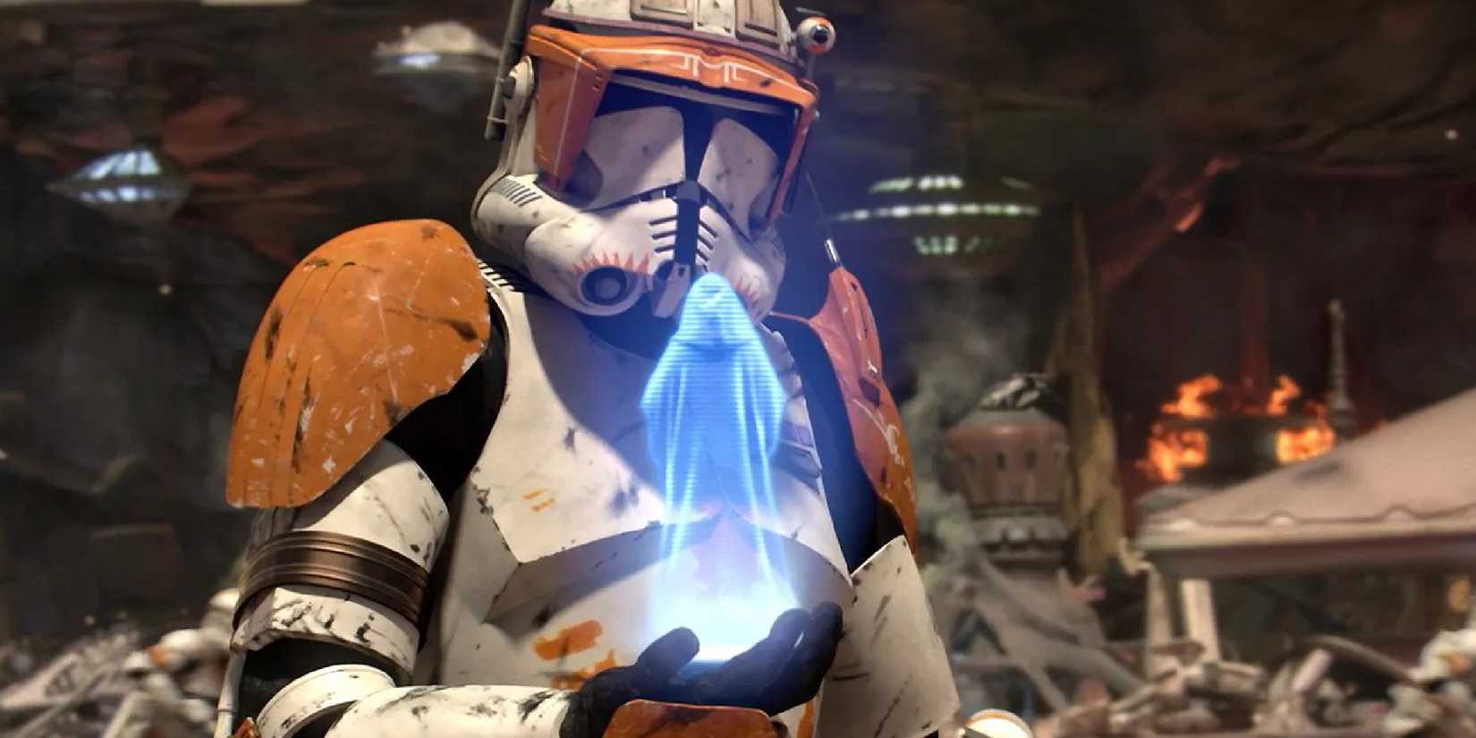 Commander Cody receives Order 66 in Revenge of the Sith