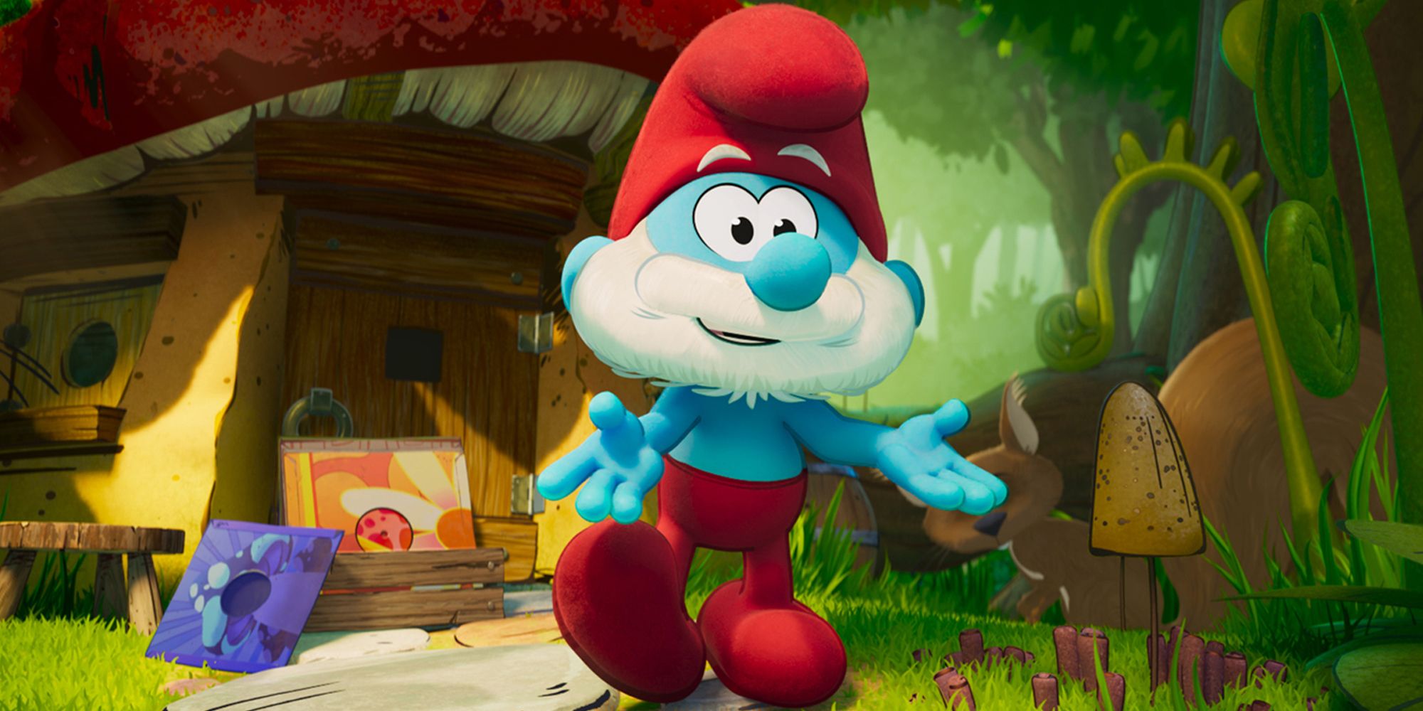 SMURF 40713 スマーフ3体 ブランコ シーソー すべり台 公園 SMURF