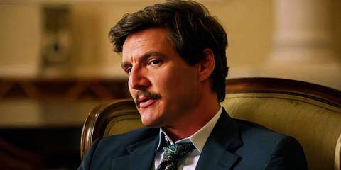 Pedro Pascal looking mysterious in Narcos