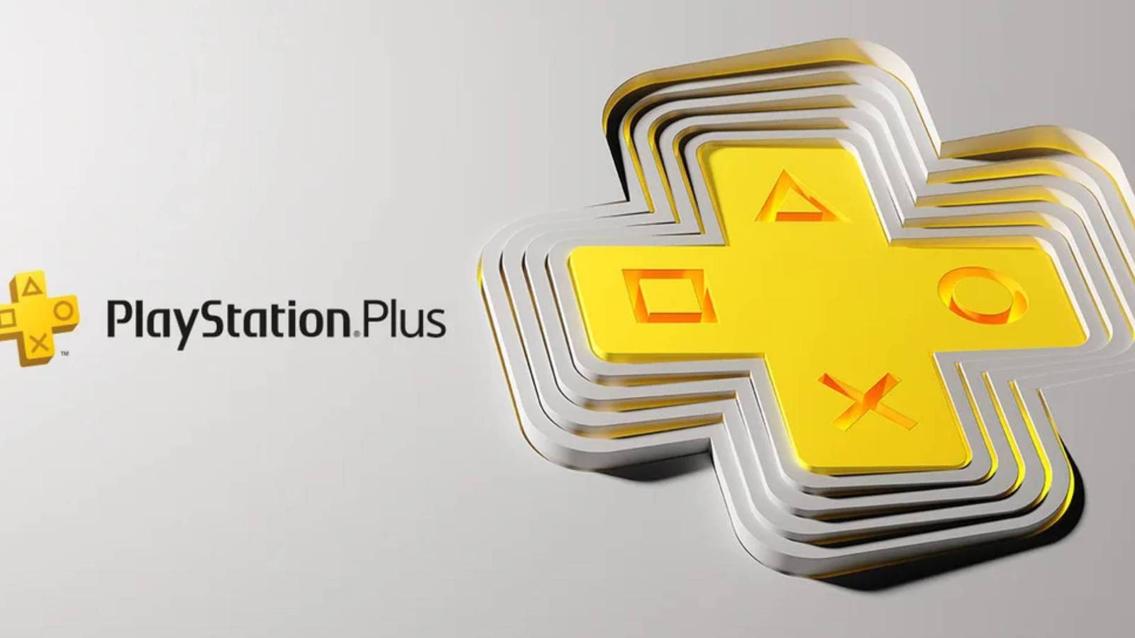 The PlayStation Plus logo next to a larger version of it.