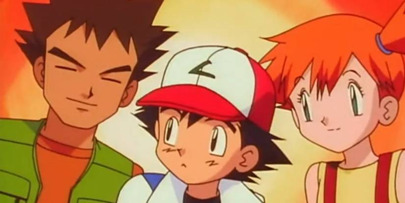Ash, Brock and Misty appearing together during the opening credits of Season 1 of Pokemon.