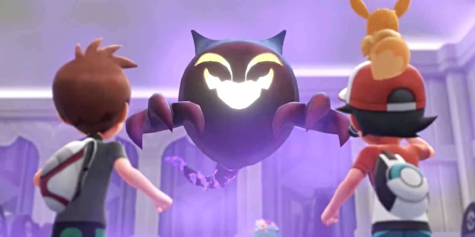Un fantasma appare davanti a Red e Blue nella Torre Pokémon a Lavender Town.