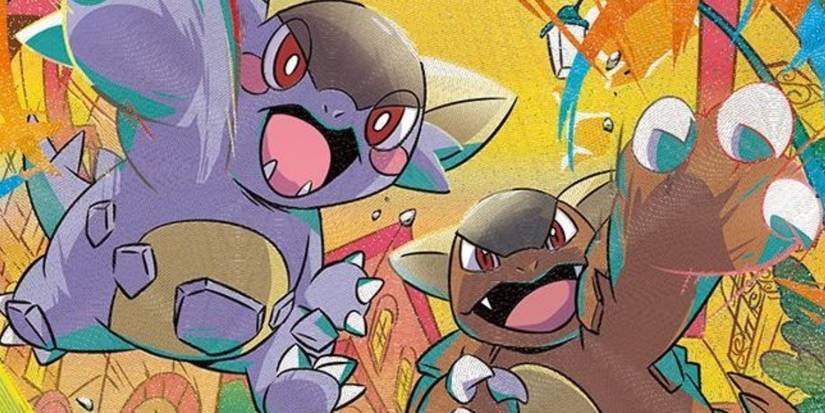 Pokemon TCG Mega Evolution's Mega Kangaskhan ex card shows the creatures ready for battle.