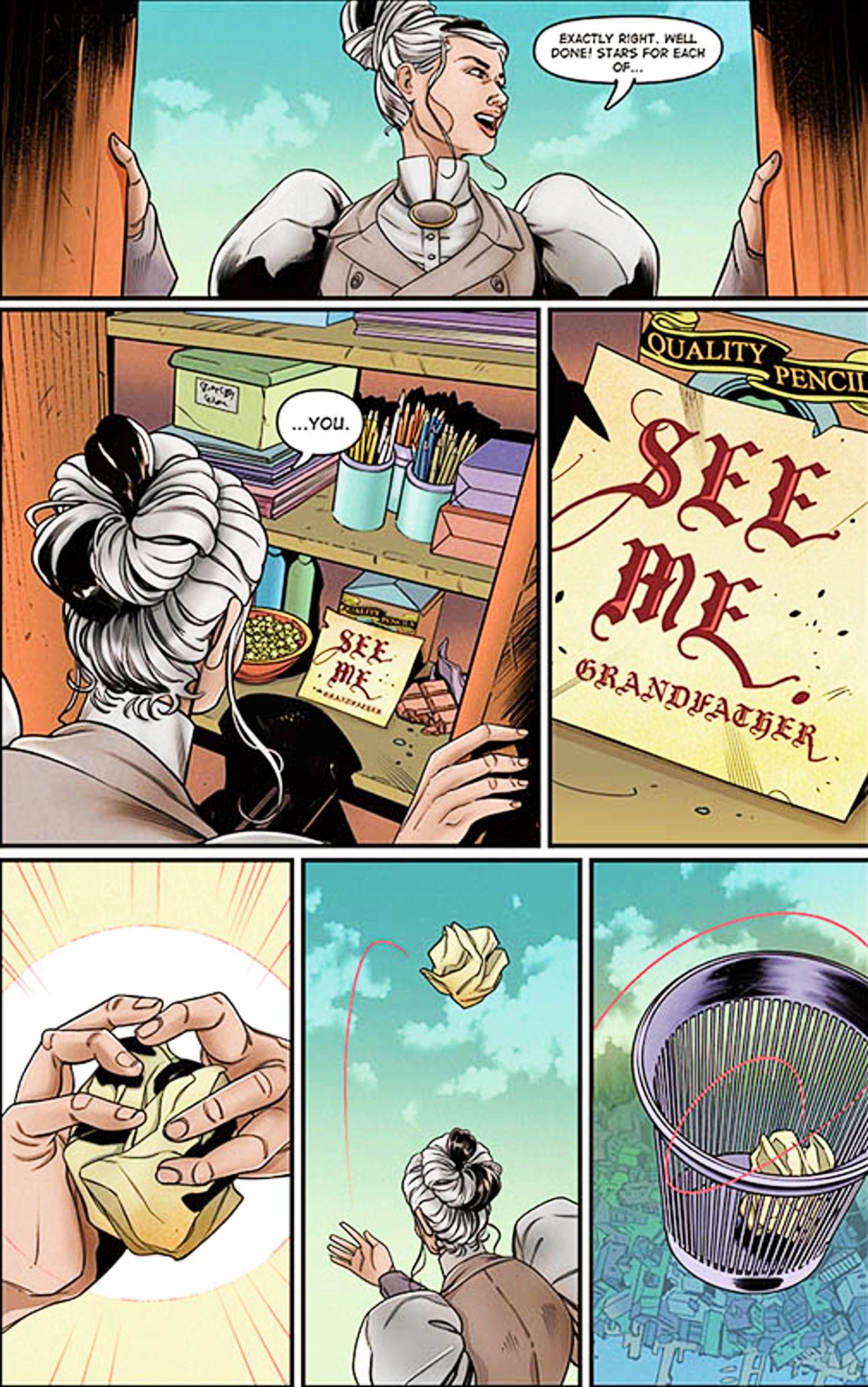Preview page from Thief of Time comic adaptation