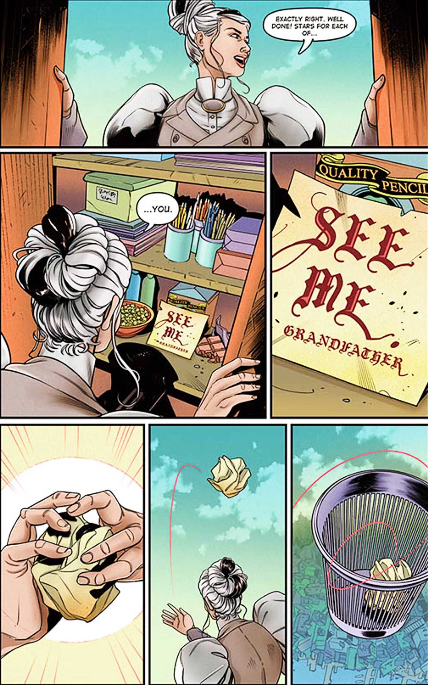 Preview page from Thief of Time comic adaptation