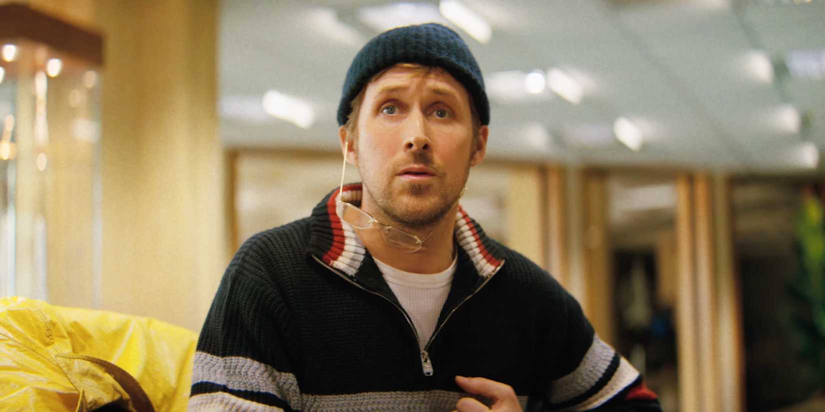 Ryan Gosling looking concerned as Ryland Grace in Project Hail Mary
