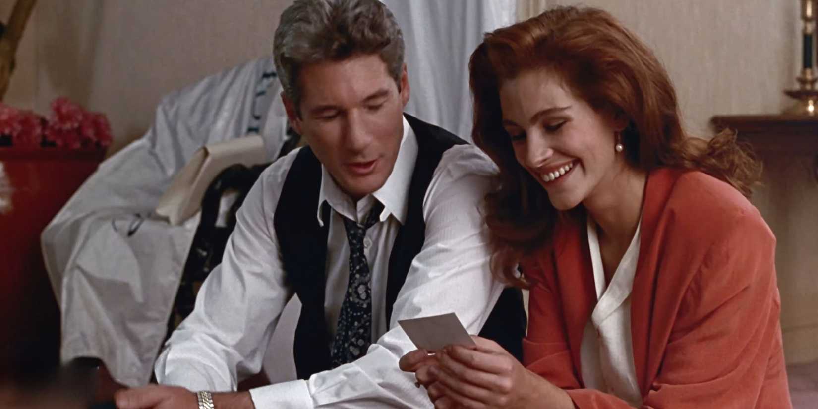 Richard Gere as Edward witting with Julia Roberts as Vivian in Pretty Woman
