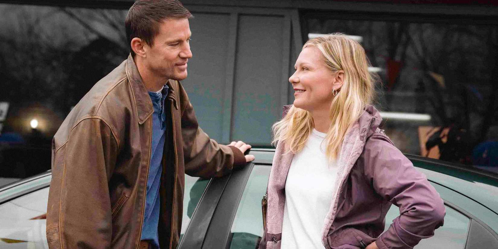 Jeffrey Manchester (Channing Tatum) being flirty with Leigh Wainscott (Kirsten Dunst) in Roofman
