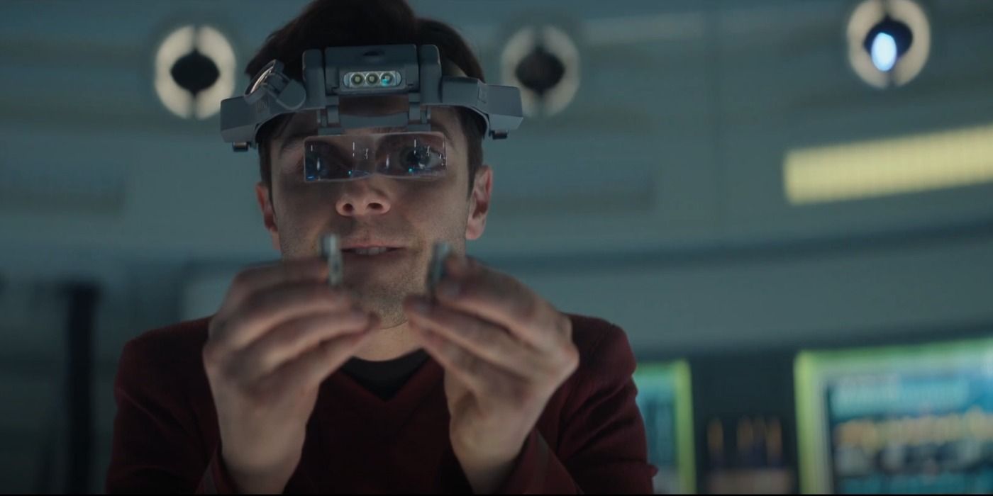 Scotty wearing magnifying goggles in Star Trek_ Strange New Worlds Hegemony Part II