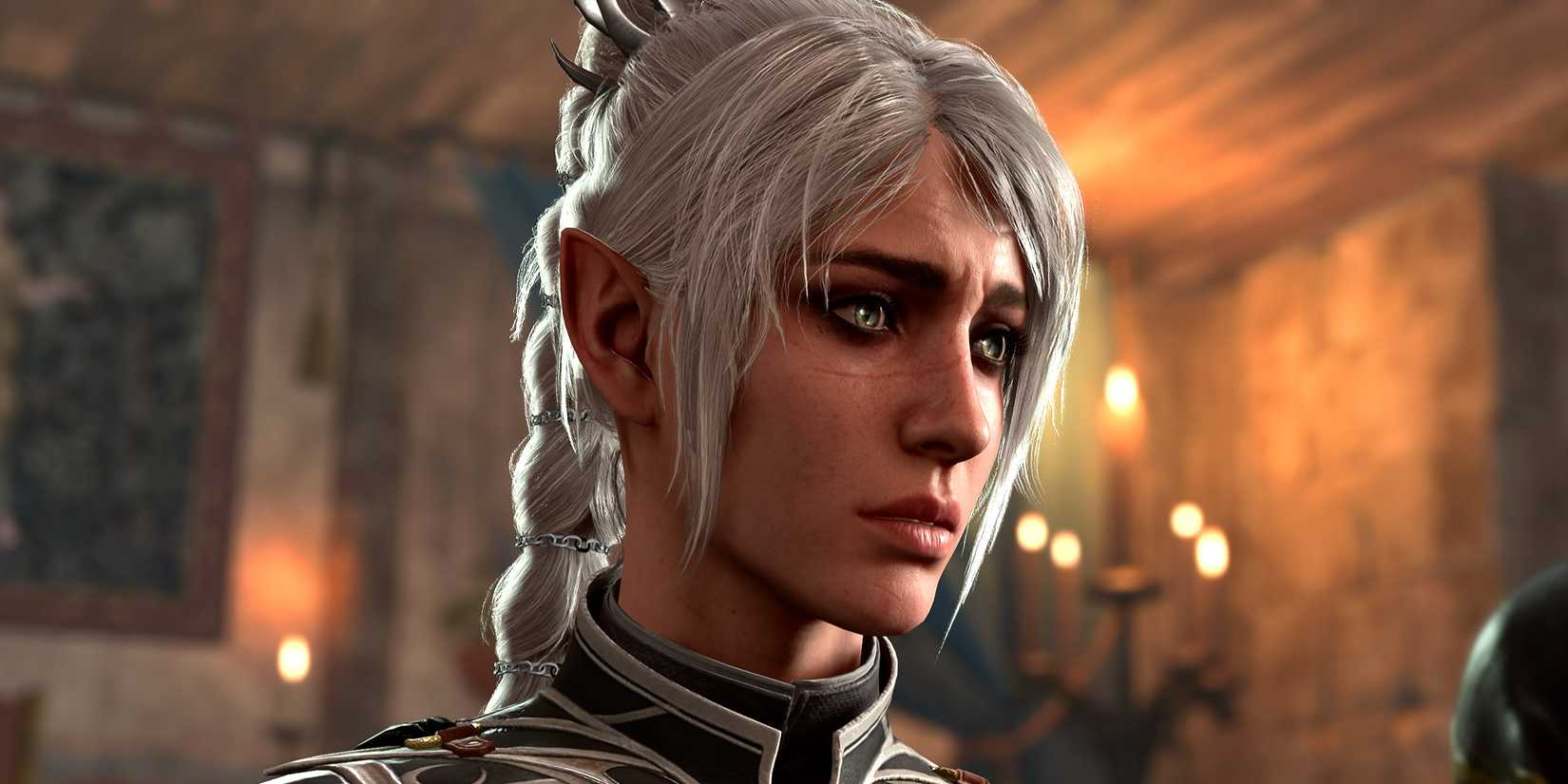 Shadowheart in BG3 looking concerned