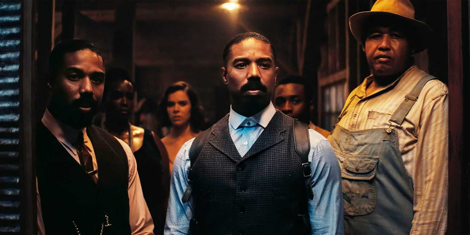 Smoke is standing with Cornbread, Stack, Mary and Annie in Sinners