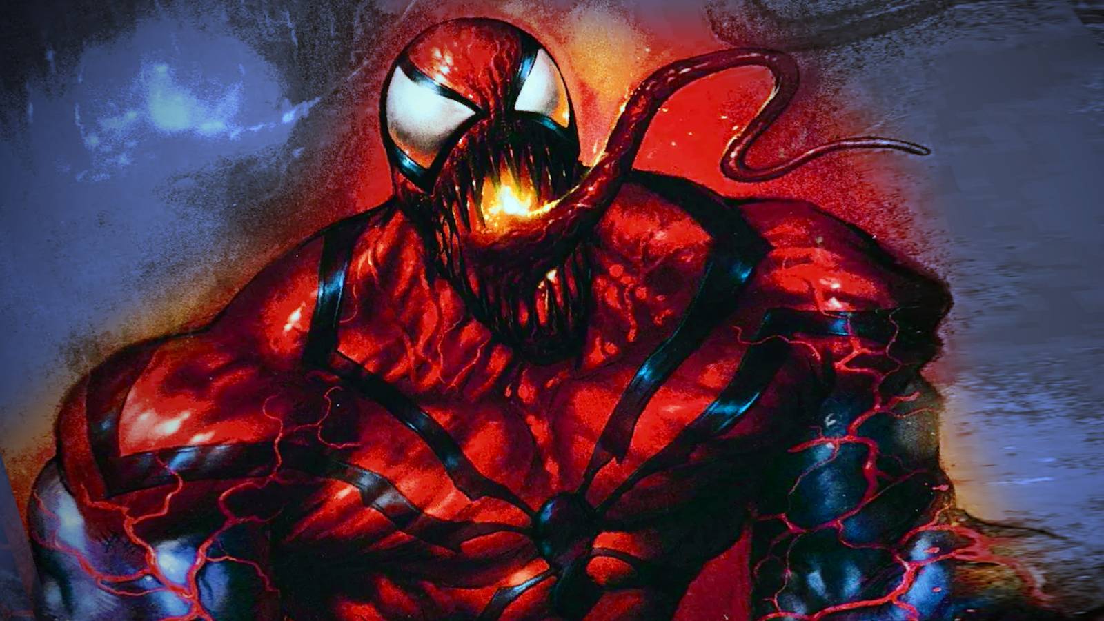 Spider-Carnage as Red and Blue Venom in Comic Art