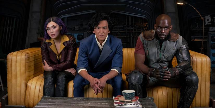 Spike, Jet, and Faye on board the Bebop in Netflix's Cowboy Bebop