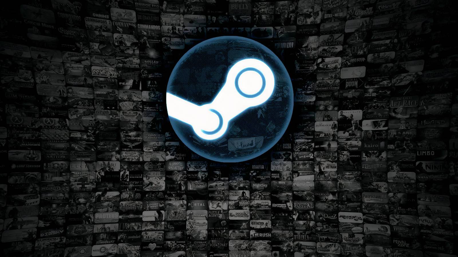 Steam Logo And Digital Game Background