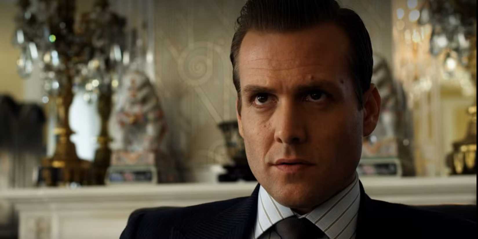 Gabriel Macht as Harvey Specter interviewing Mike in Suits