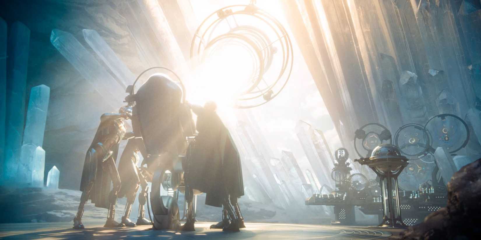 Superman recovers with sun in the Fortress of Solitude in Superman (2025)