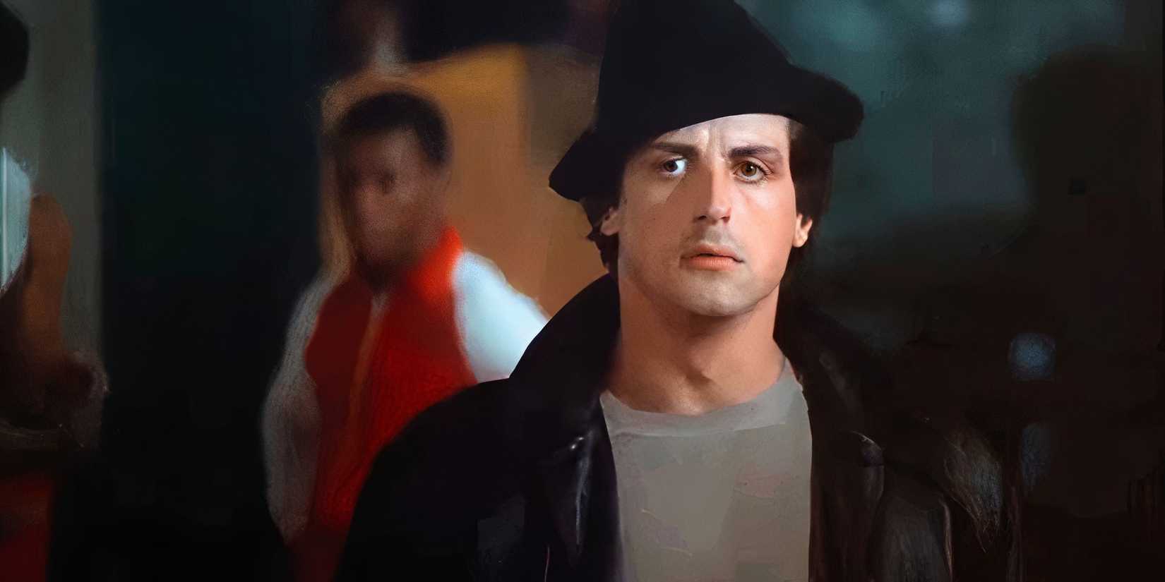 Sylvester Stallone as Rocky Balboa in the gym