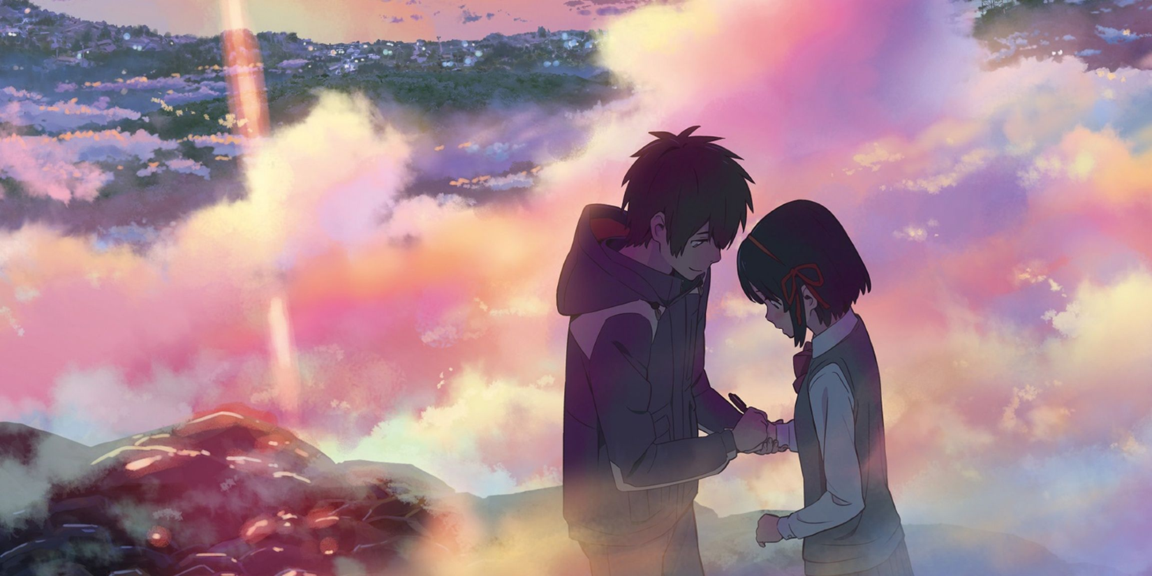 12 Perfect 10/10 Anime Movies Everyone Should Watch at Least Once 1 Taki and Mitsuha in Your Name's ending