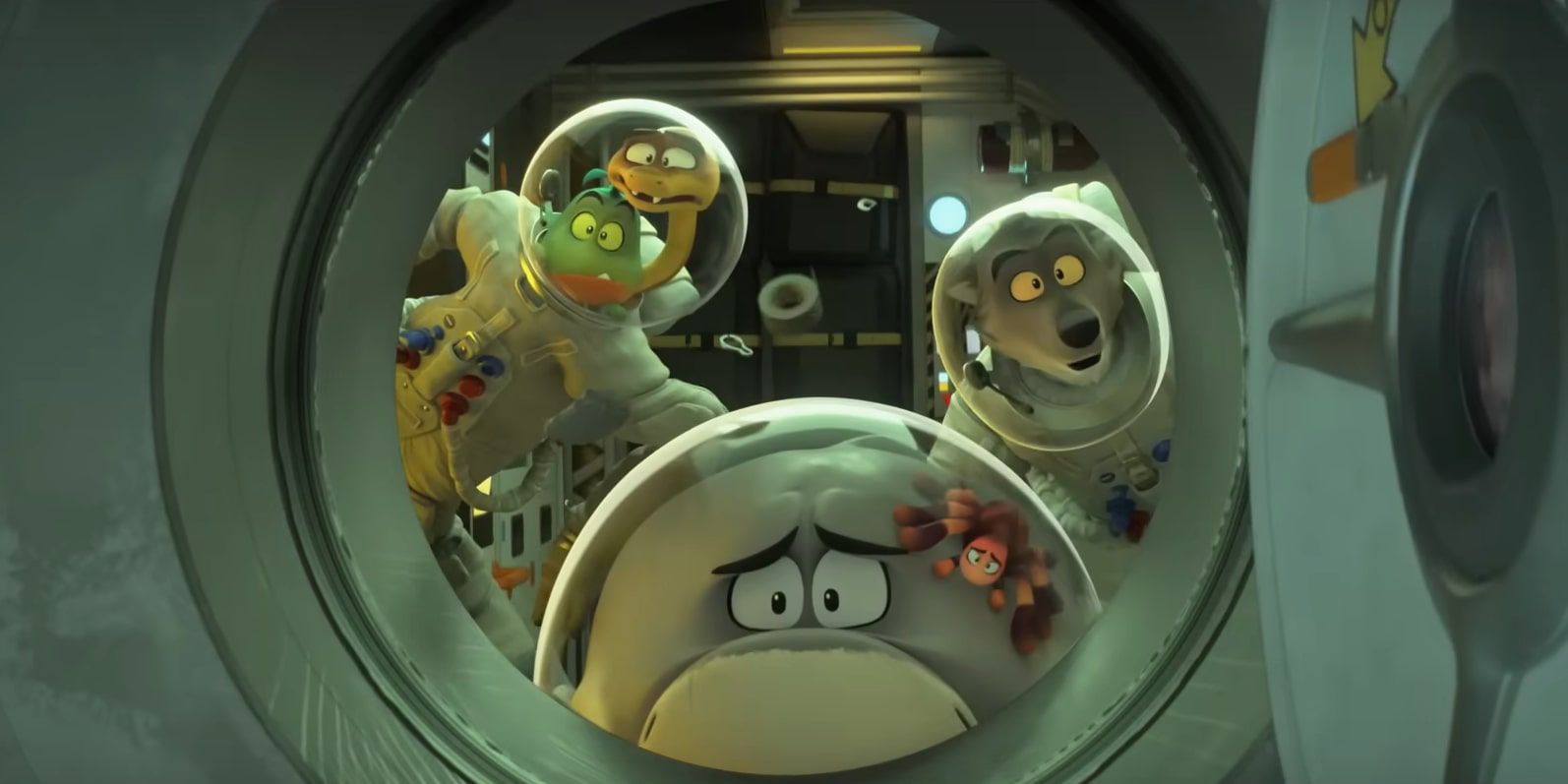 The Bad Guys wearing space suits in The Bad Guys 2