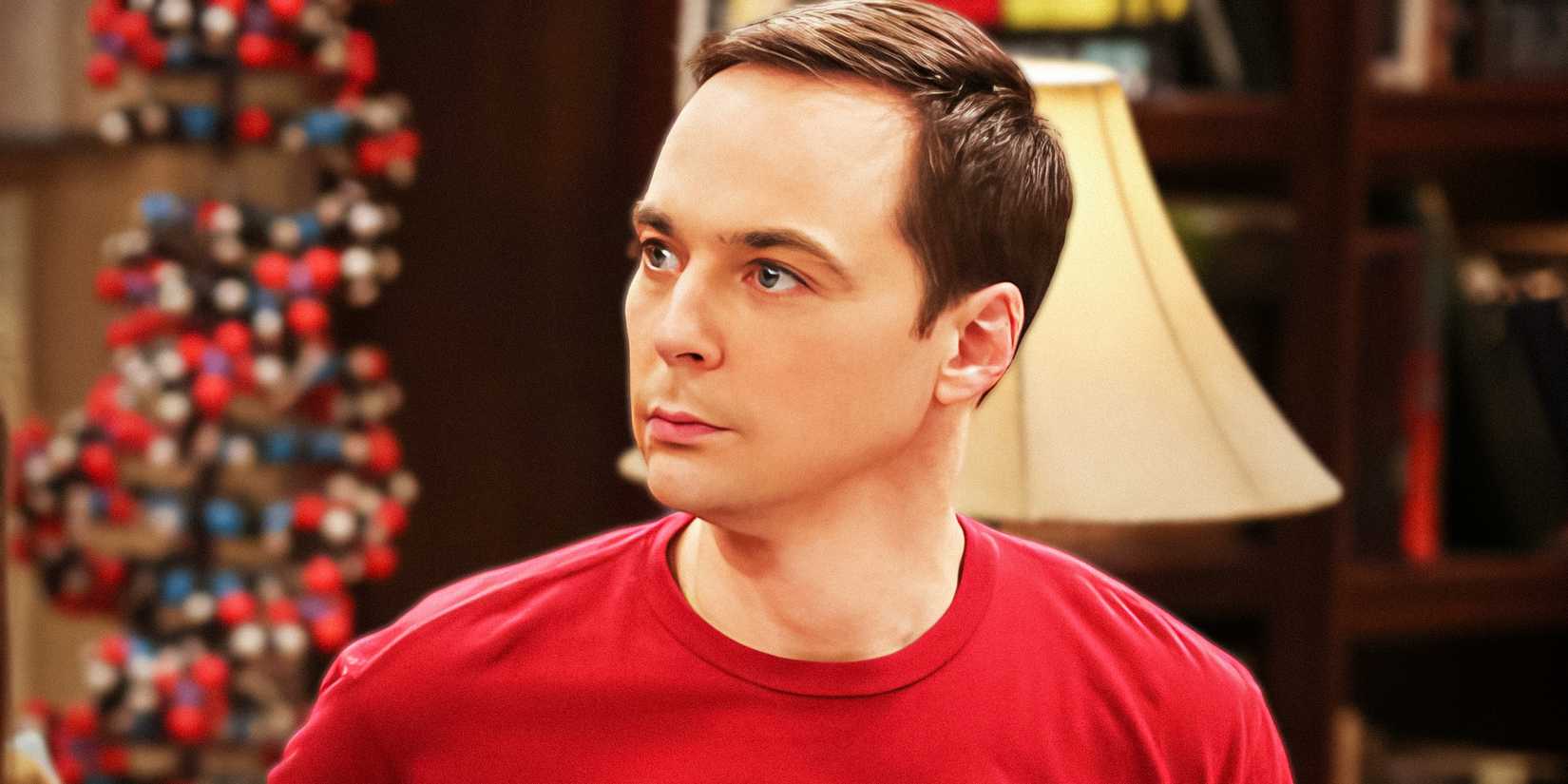 Sheldon Cooper looking surprised in The Big Bang Theory