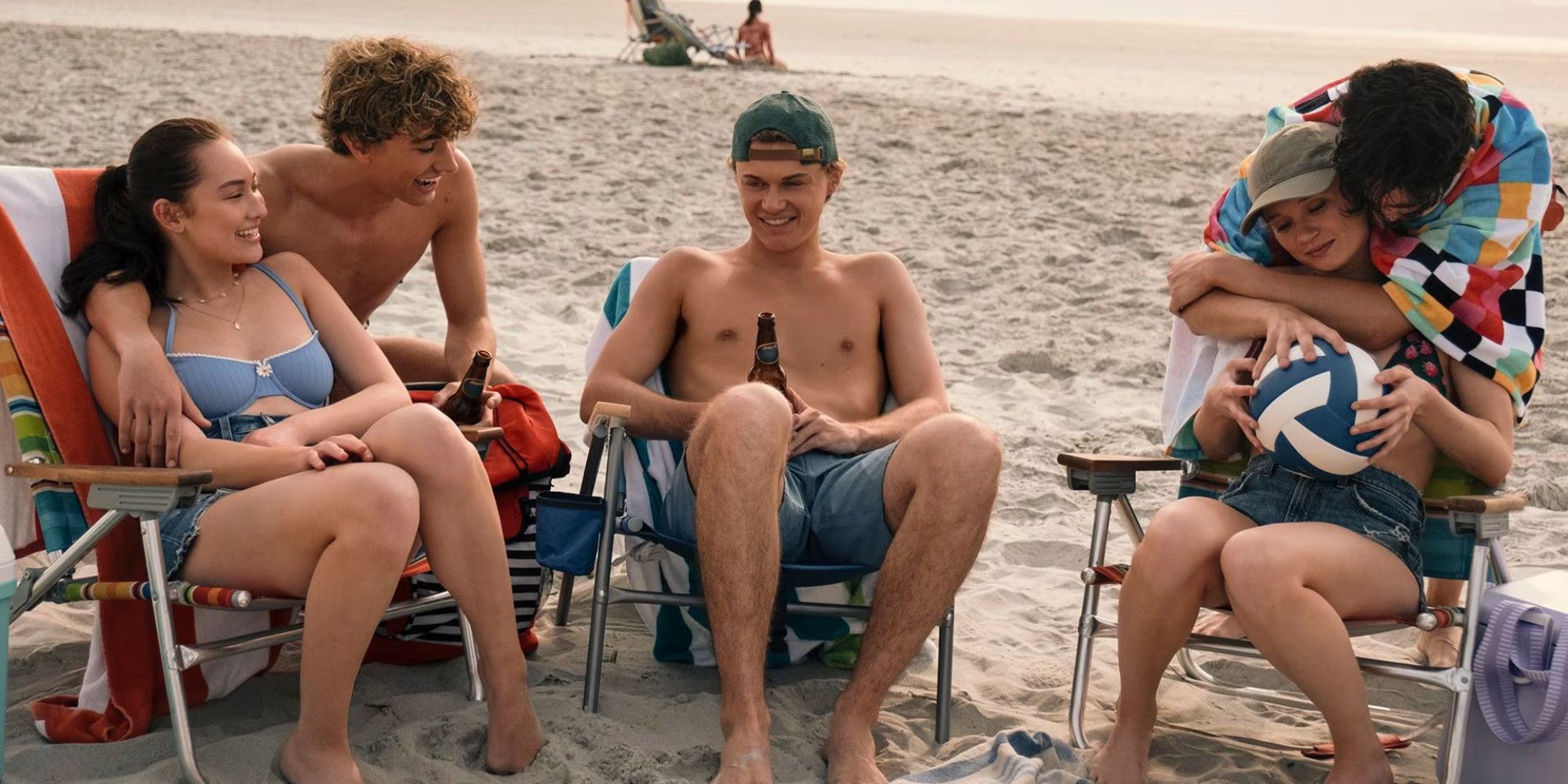 The cast of The Summer I Turned Pretty season 3 on the beach 