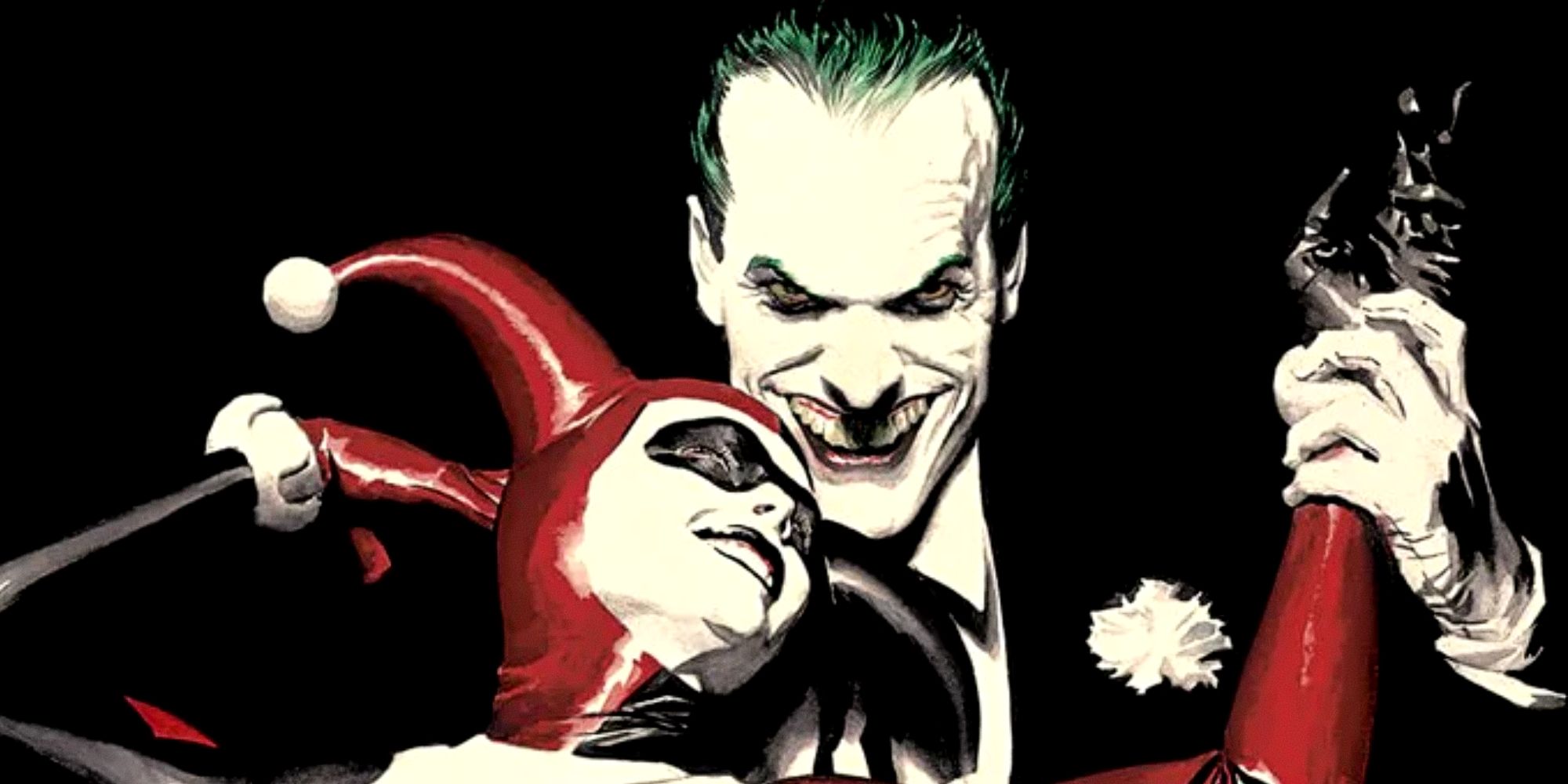 The Joker and Harley Quinn dance in Alex Ross' DC Comics art