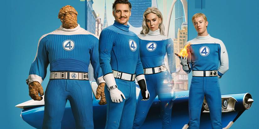 The MCU's Fantastic Four in Real 3D poster stood together