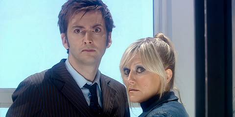 The Tenth Doctor and Rose's mom in Doctor Who episode Doomsday