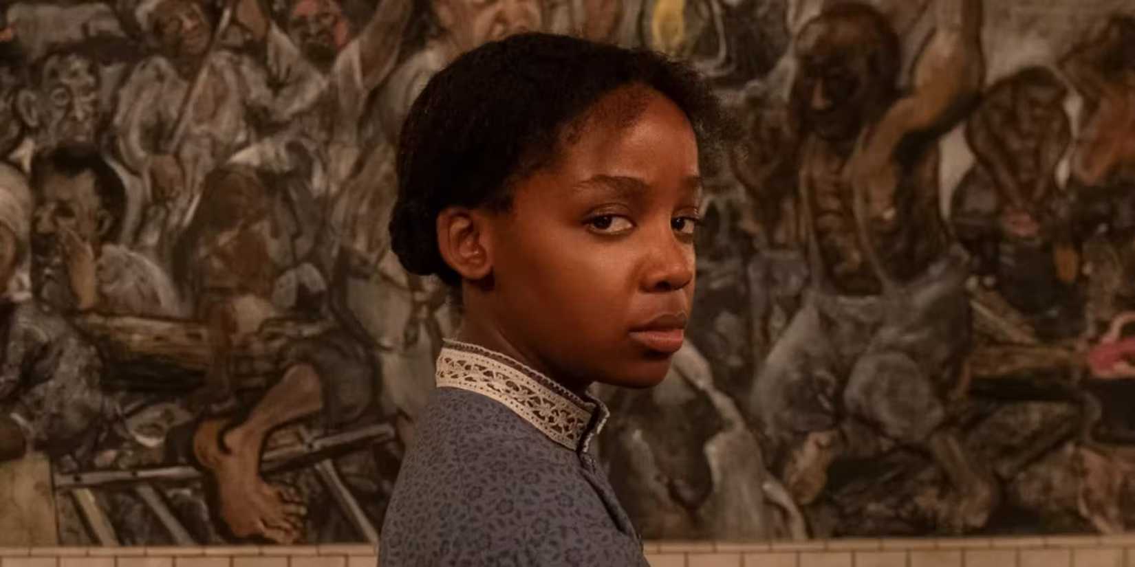 Thuso Mbedu como Cora Randall em The Underground Railroad