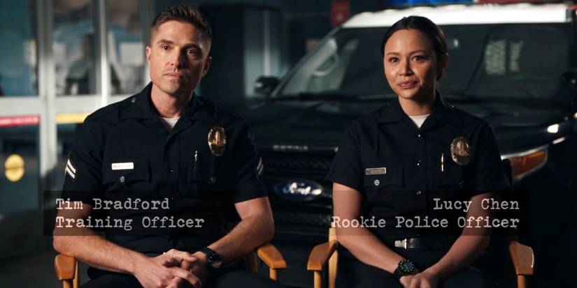 Tim Bradford and Lucy Chen in The Rookie season 3, episode 7