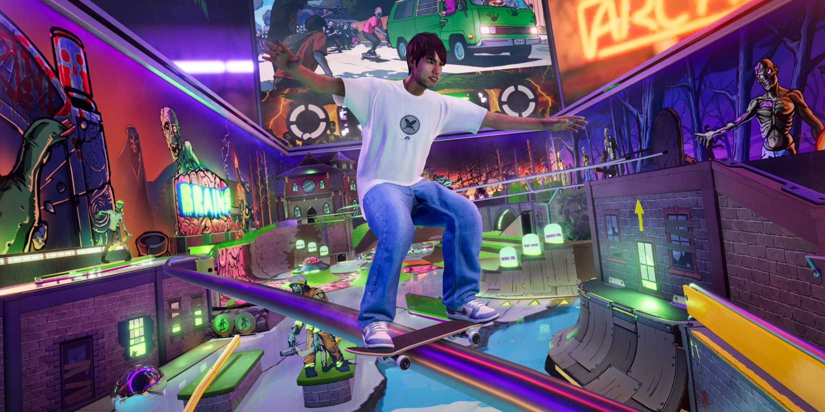 החלקה על מסילה ברמת פינבול ב-Toni Hawk's Pro Skater 3 + 4.
