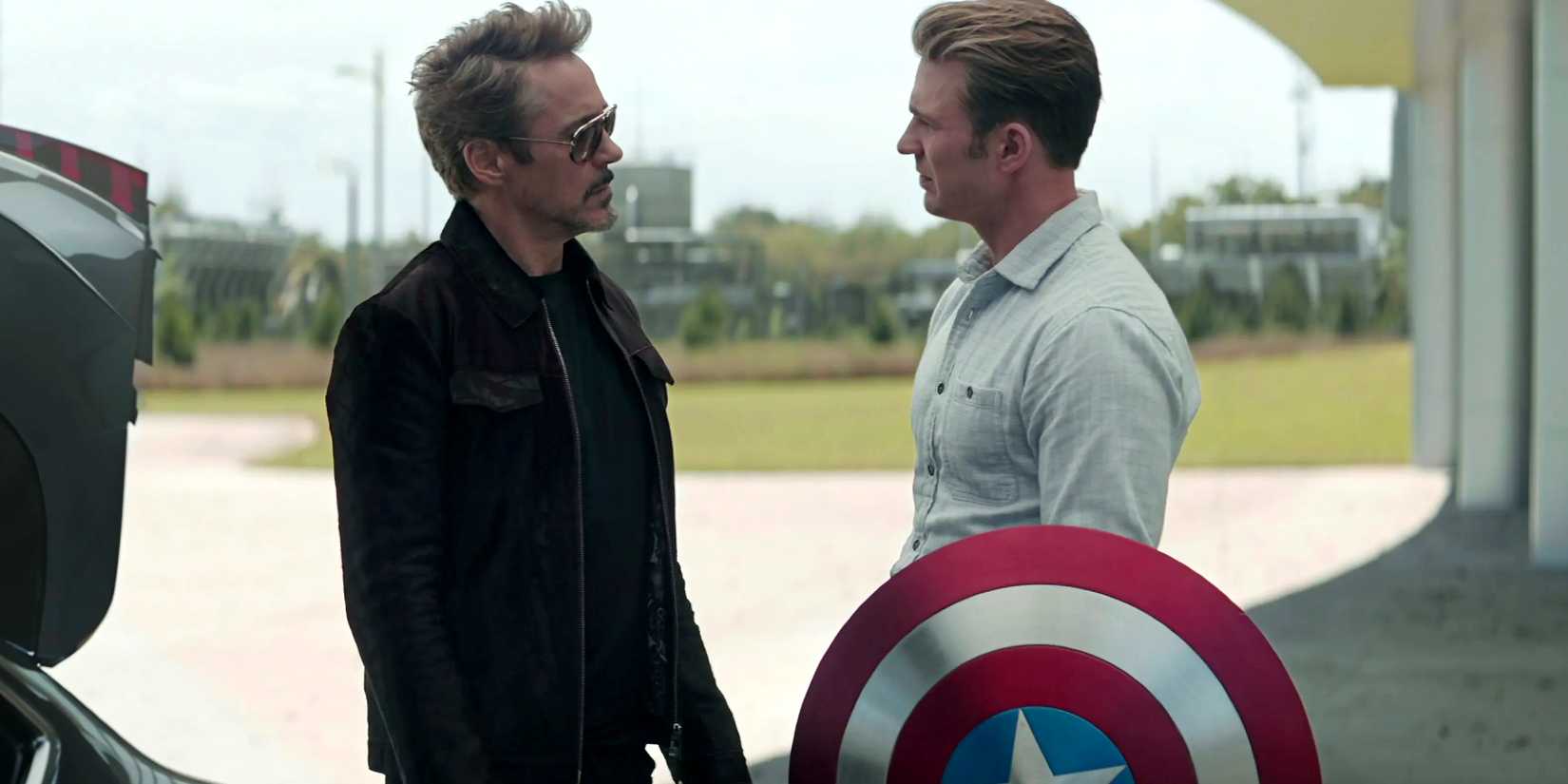 Tony Stark and Steve Rogers in Avengers: Endgame
