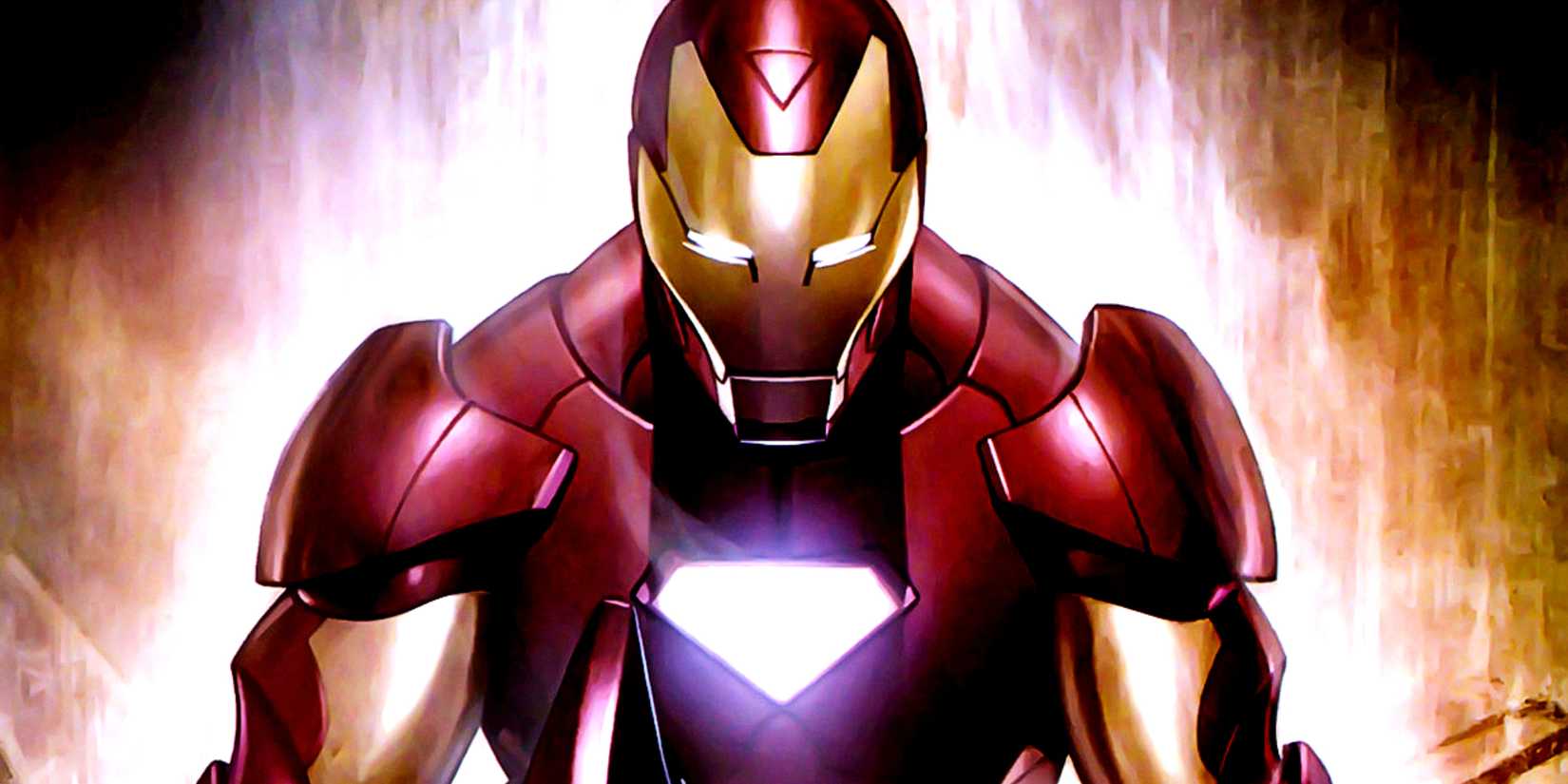 Tony Stark stares at the camera wearing his suit of armor in Iron Man Director of SHIELD