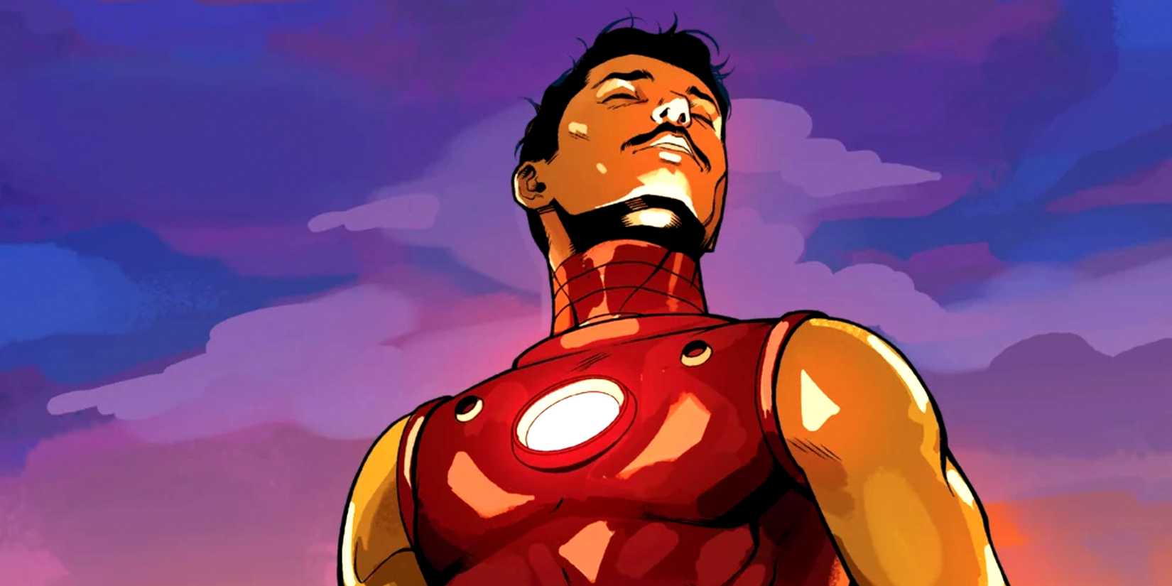 Tony Stark unmasks himself wearing his classic suit of armor in Marvel Comics' I Am Iron Man