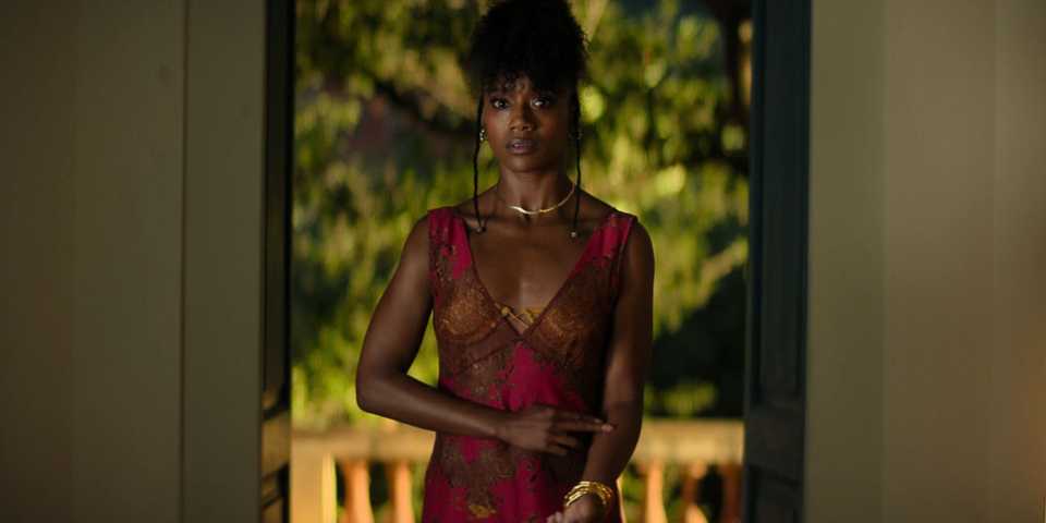 Song touching her arm in Foundation