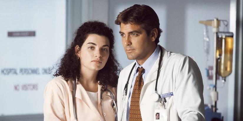 Juliana Margulies and George Clooney in ER