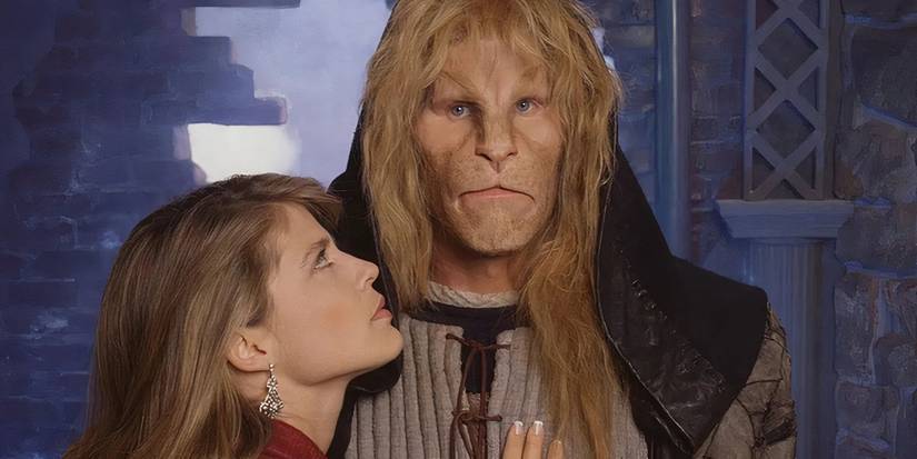 Linda Hamilton e Ron Perlman em Beauty and the Beast